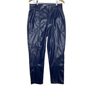 Ronny Kobo size 10 pants faux leather blue pockets